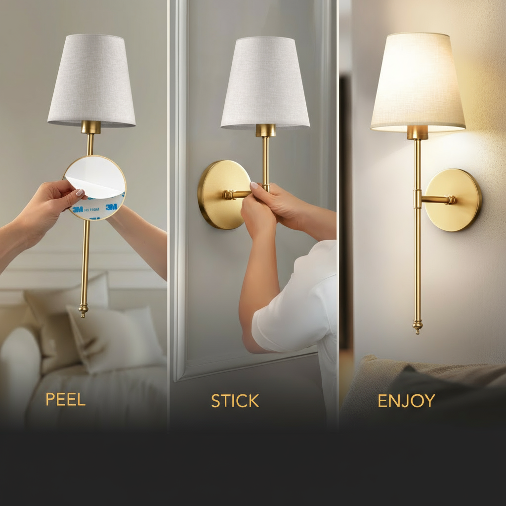Miviano Lumi™ Cordless Wall Sconces – Tool-Free Installation