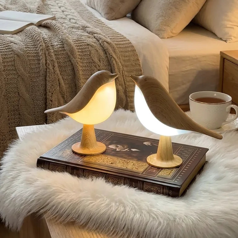 Wooden Bird Lamp