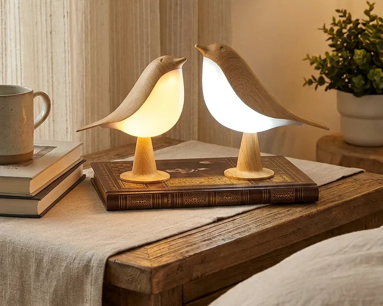 Wooden Bird Lamp