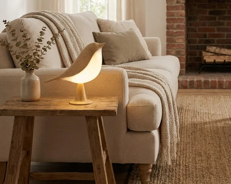 Wooden Bird Lamp